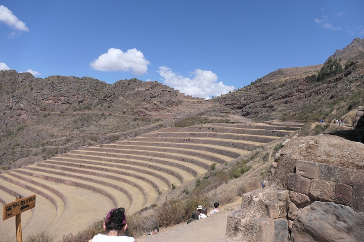       Ancient agricultural terraces in a hilly region.
  