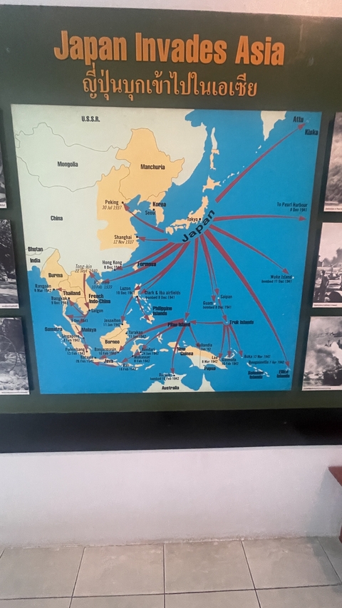 Map illustrating military movements in Asia during WWII.