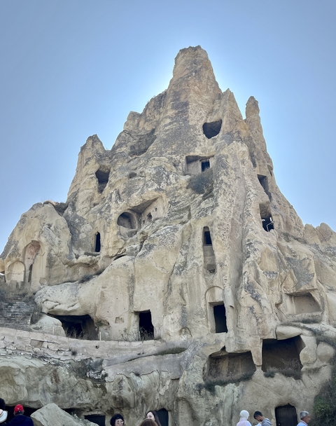       Rock formations with ancient caves.
  