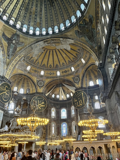       Interior of a historic mosque with ornate architecture
  