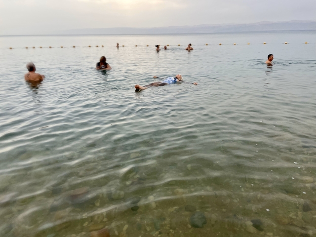 People floating in the Dead Sea