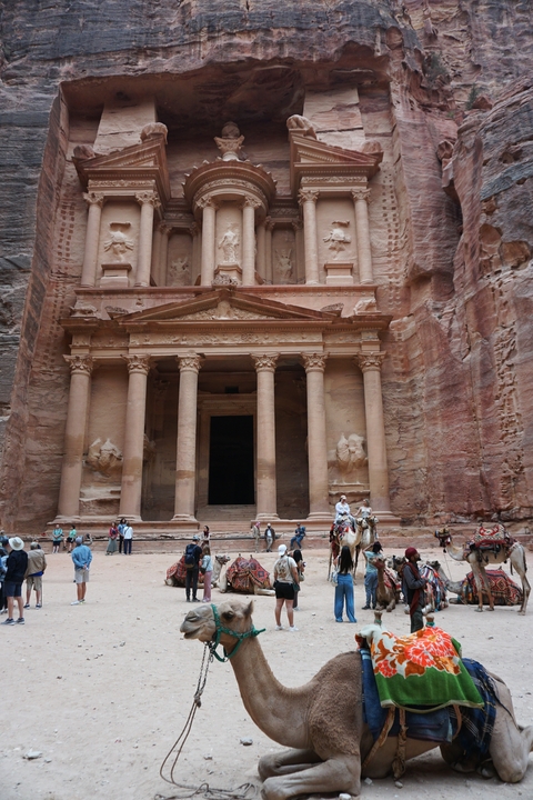 The Treasury at Petra with visitors