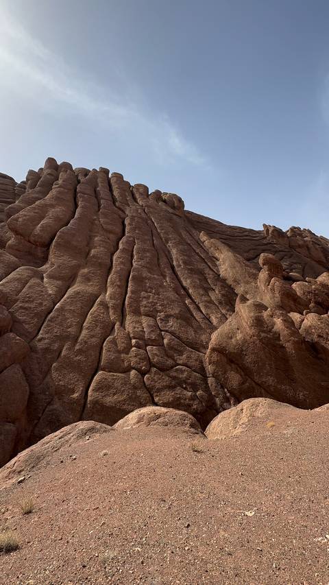 Rock formation with a blue sky.