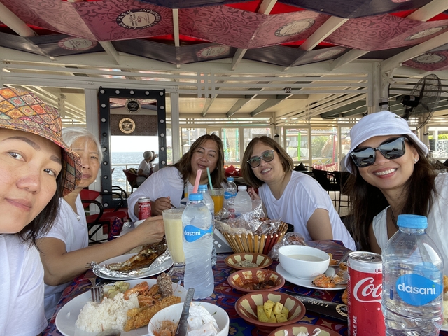 Group dining at a restaurant