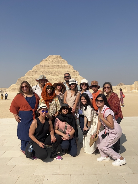       Group in front of Saqqara step pyramid
  
