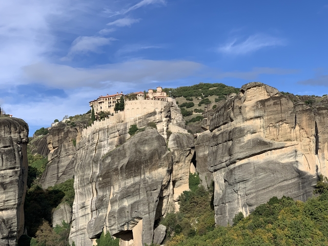       Monastery perched on a cliff.
  