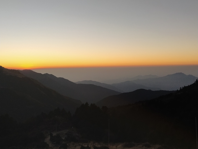       Sunset view over mountains.
  