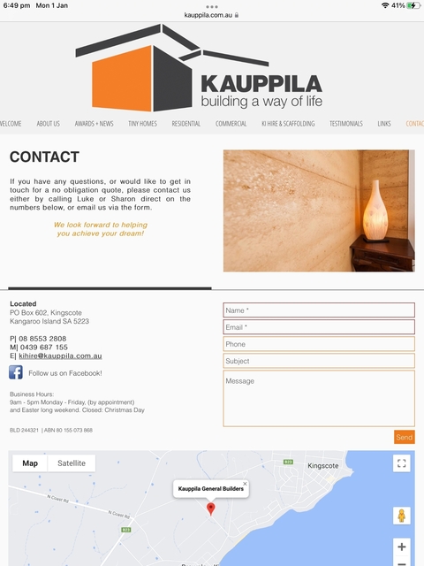       An image of a contact form with a phone number and email address.
  