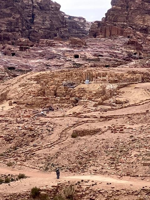 Archaeological ruins in a desert setting
