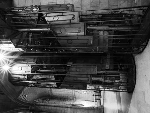       Abstract metal art piece.
  