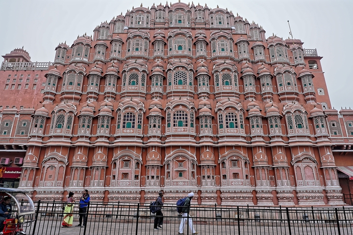       Hawa Mahal, the Palace of Winds, in Jaipur.
  