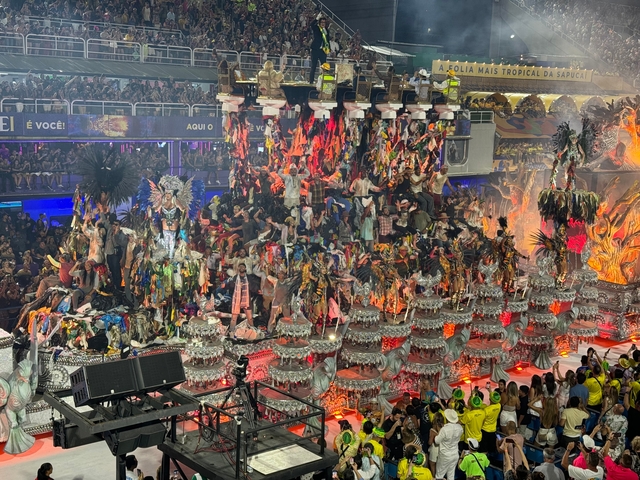 Colorful parade with decorated floats