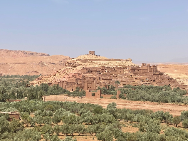 View of the ancient mudbrick ksar of Ait Benhaddou.