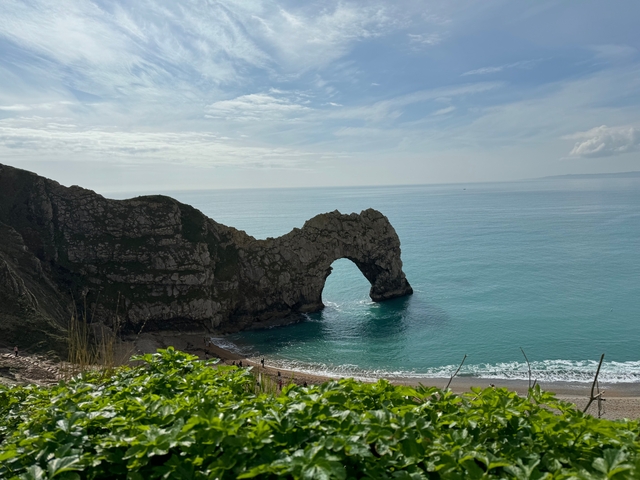 Natural rock arch over the sea