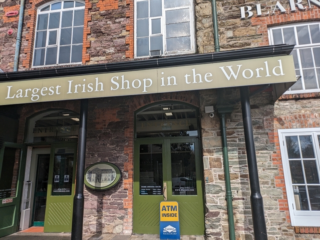 Facade of a shop with text signage.