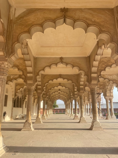       Architectural arches in a historic building.
  