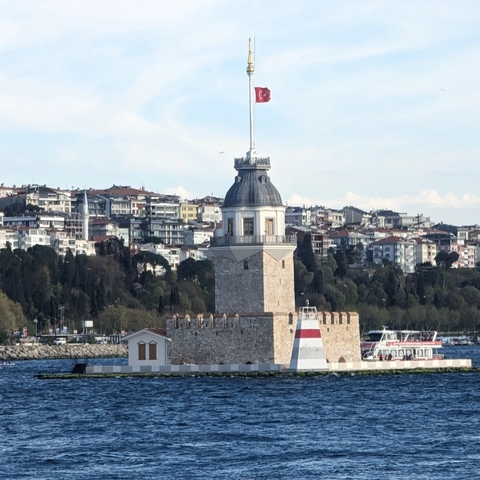 Maiden's Tower with a cityscape background.