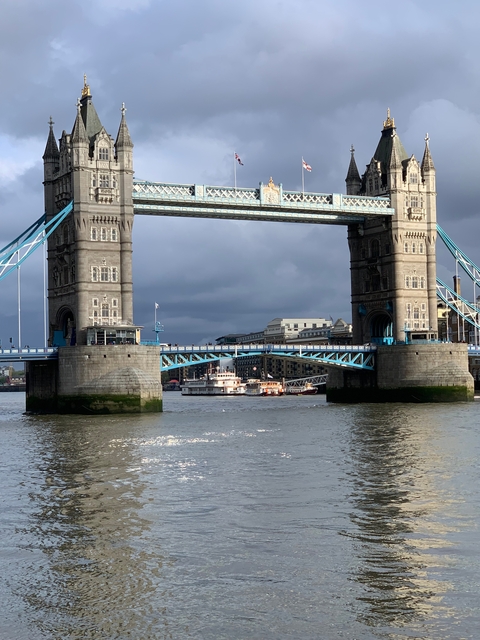 Tower Bridge over the River Thames in London.