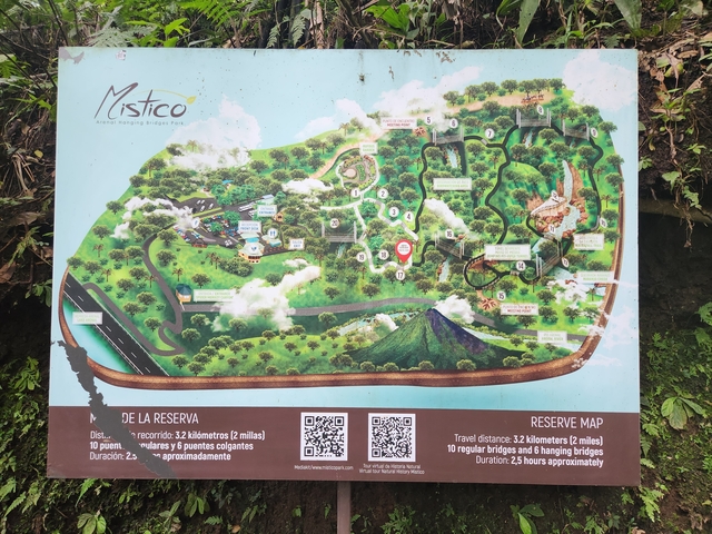       Colorful reserve map showing trails and locations.
  