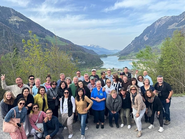 Scenic view of a coastline with mountains.