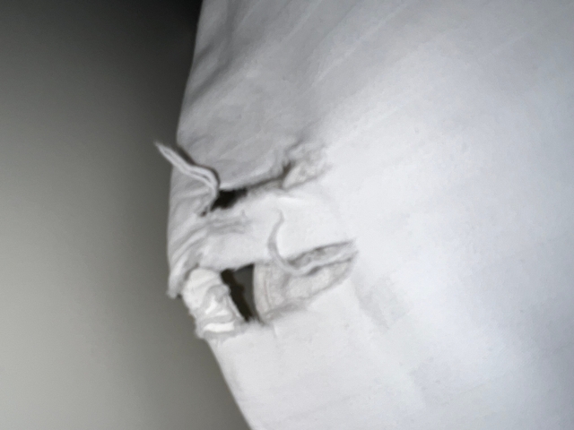       A damaged section of a wall.
  