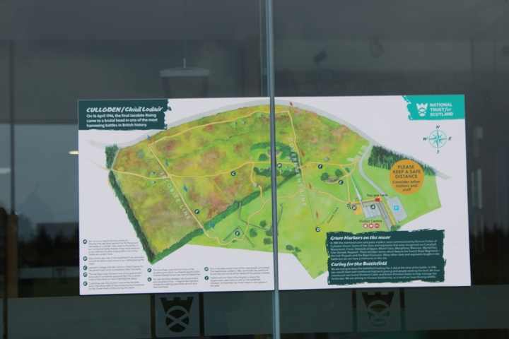       Photo of a map depicting Culloden in Scotland.
  