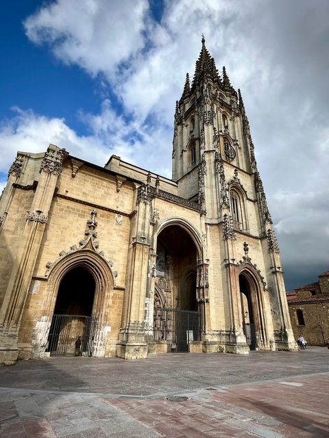       Gothic cathedral with architectural details.
  