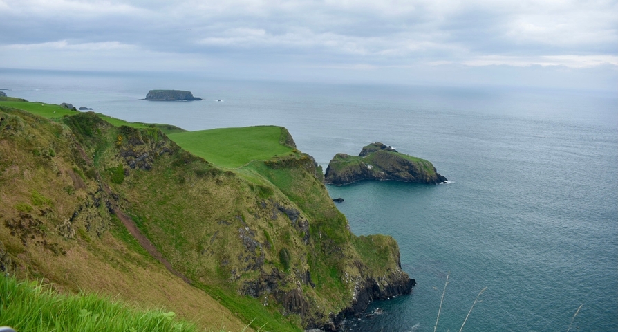 Cliffside landscape overlooking the sea.
