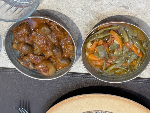       Dishes of traditional Turkish food with rich colors.
  