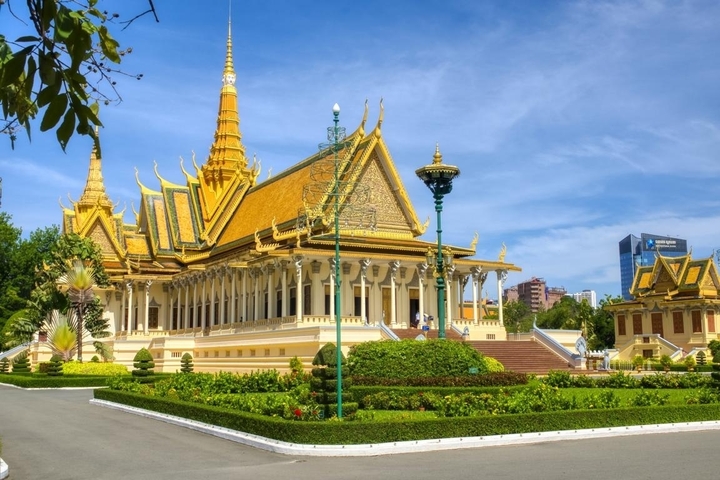 Ornate historic building with golden spires.