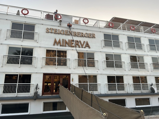       The exterior of the Steigenberger Minerva cruise ship.
  