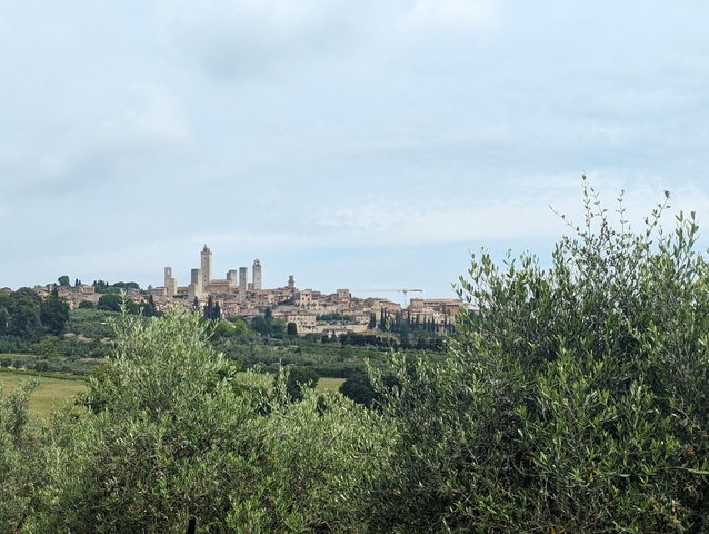Panoramic view of San Gimignano cityscape.