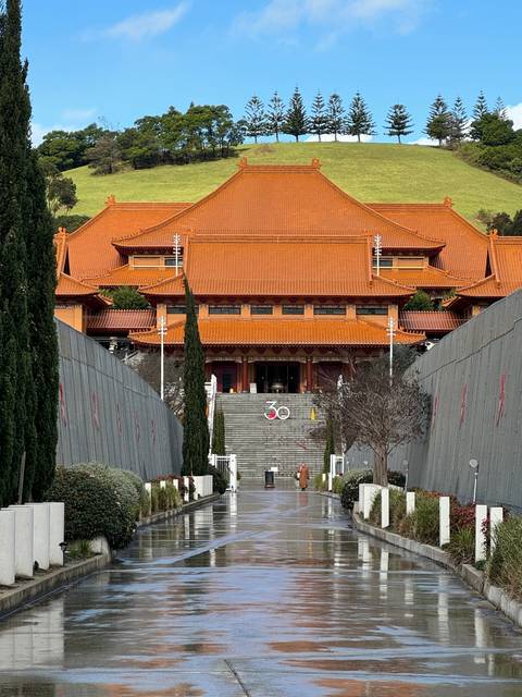 Traditional Asian temple with ornate architecture.