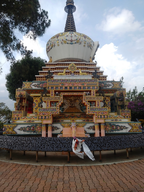       Elaborate, colorful decorative building with intricate designs.
  