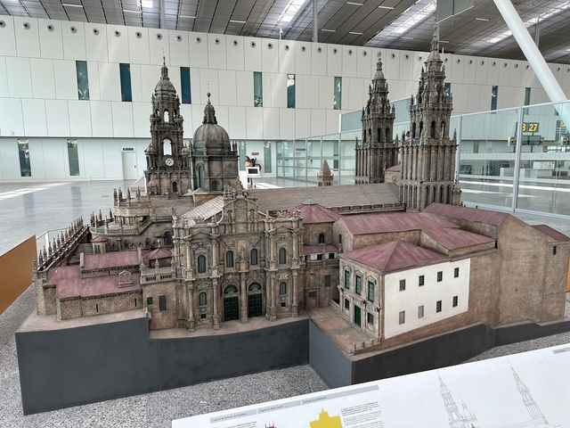       Scale model of a historic cathedral with intricate details.
  