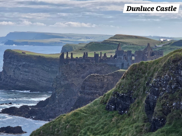       Ruin on a cliffside overlooking the sea.
  