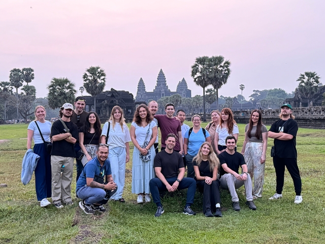 Group photo in front of Angkor Wat.