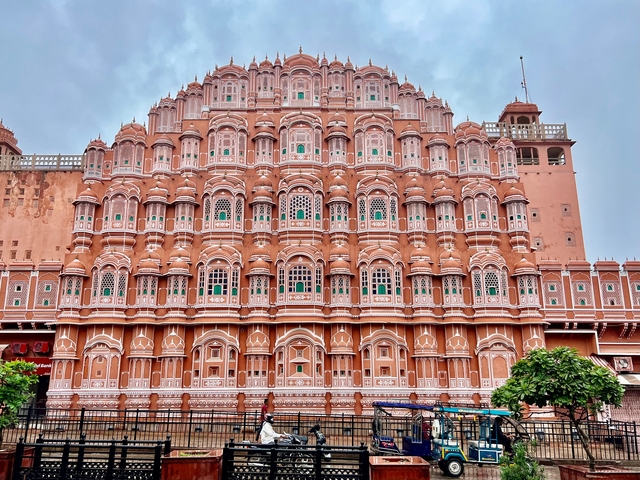 Hawa Mahal with its detailed architecture