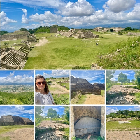       Ancient ruins and scenic landscapes in a collage
  