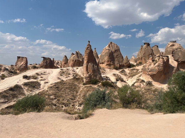       Unique rock formations in a desert-like landscape
  