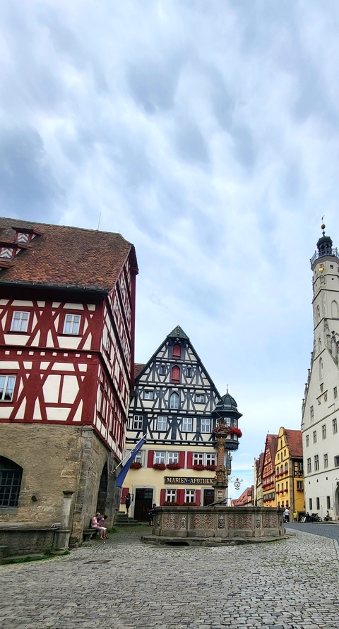 Traditional German timber-framed houses.