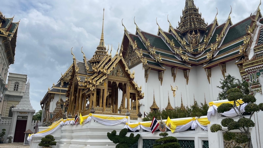 Beautifully decorated temple with intricate architecture.