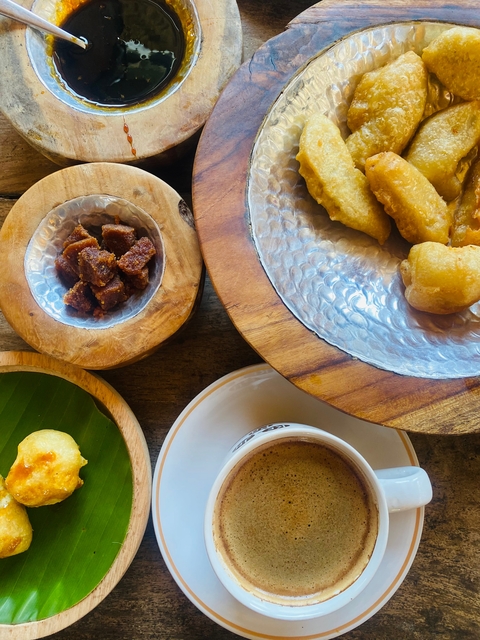 Assorted traditional food plated decoratively