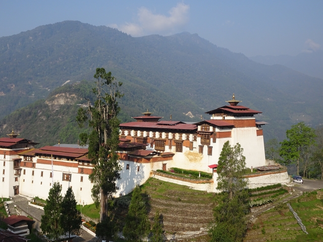       Fortress-like building on a hilltop.
  