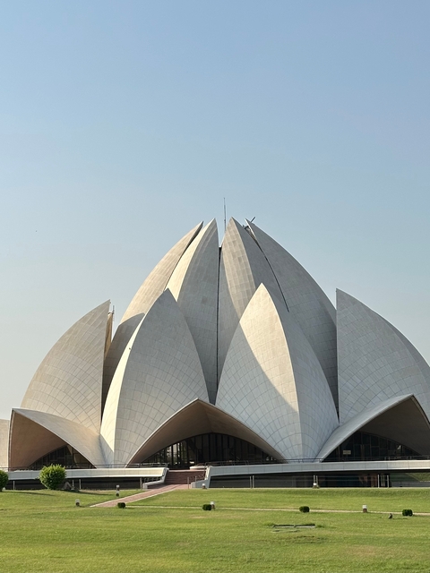 The Lotus Temple with its distinct petal architecture.