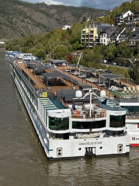 Large river cruise ship on the water
