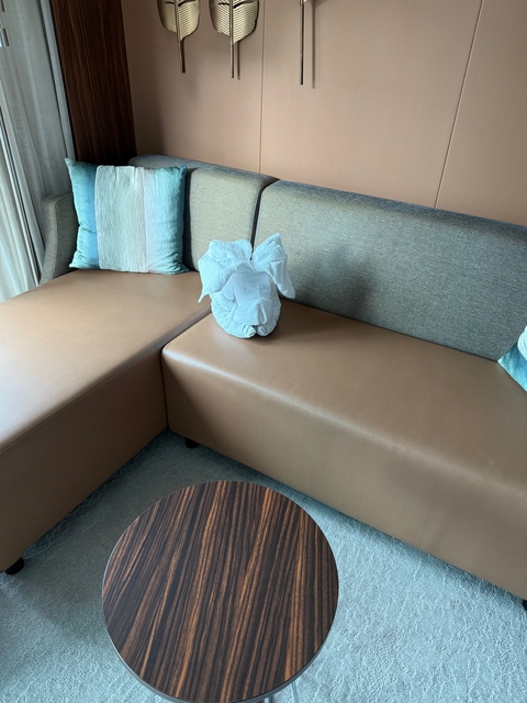 Animal-shaped towel on a couch