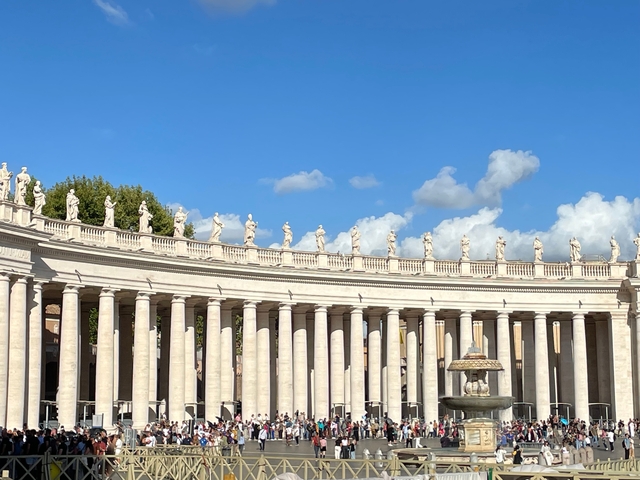 Statue-lined colonnade of St. Peter's Square