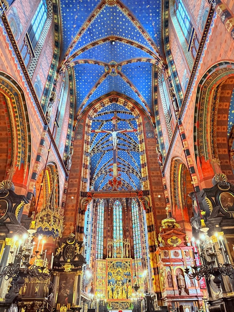 Colorful decorated ceiling of a church
