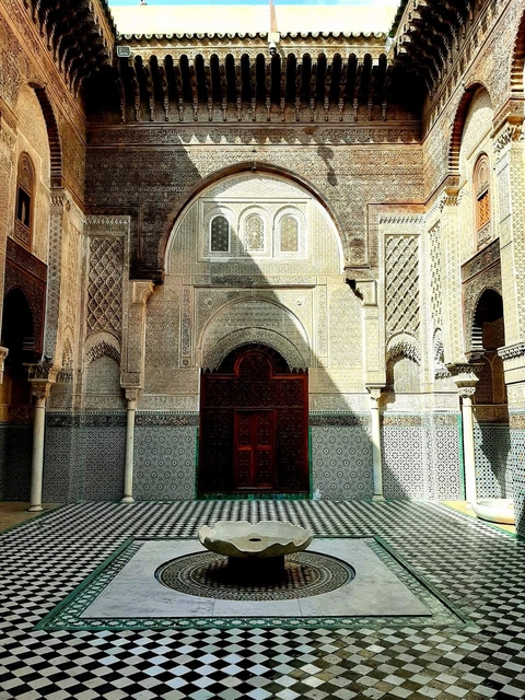 Ornate gate with intricate Moroccan designs
